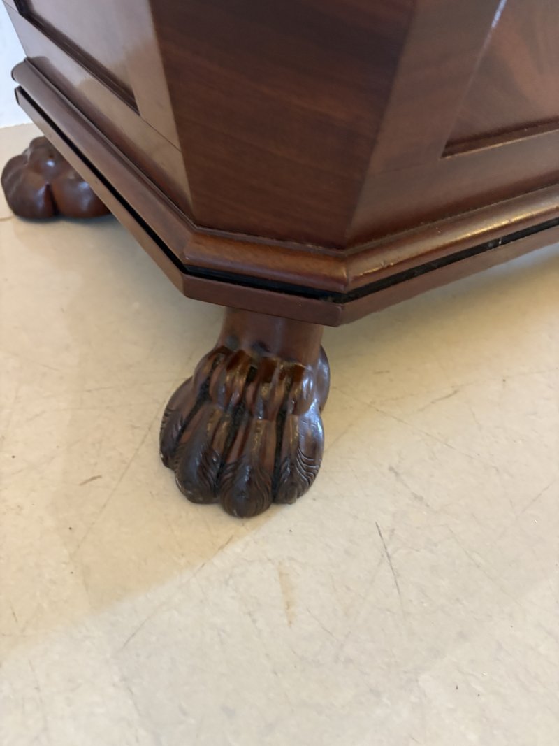 Antique Regency Quality Figured Mahogany Freestanding Wine Cooler